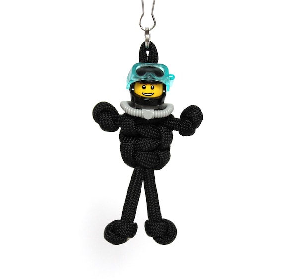 Scuba Diver Keychain, Zipper Pull, Scuba Diver Gifts, Scuba Gear Bag Charm, Backpack Accessories, Paracord Buddy