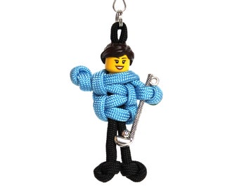 Lady Golfer Paracord Keychain, Zipper Pull, Gift for Golfer, Golf Bag Charm, Backpack Accessories, Paracord Buddy