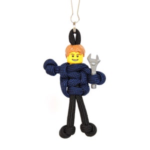 Llavero Paracord de fontanero, tirador de cremallera, regalos para fontaneros, encanto de bolsa de equipo de fontanero, accesorios de mochila, amigo de Paracord