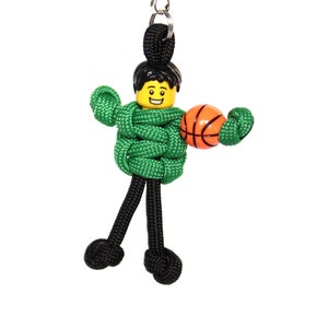 Basketball Player Paracord Keychain, Zipper Pull, Gifts for Basketball Players, Basketball Gear Bag Charm, Backpack Accessories