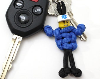 EMT Keychain, Zipper Pull, EMT Gifts, EMT Gear Bag Charm, Paracord Buddy, Backpack Accessories