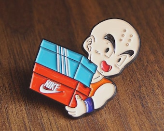 Krillin Nike Box Enamel Pin | DBZ Nike Mashup | Mr. Pins