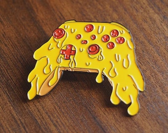 Pizza Game Controller Soft Enamel Pin - 1.7"