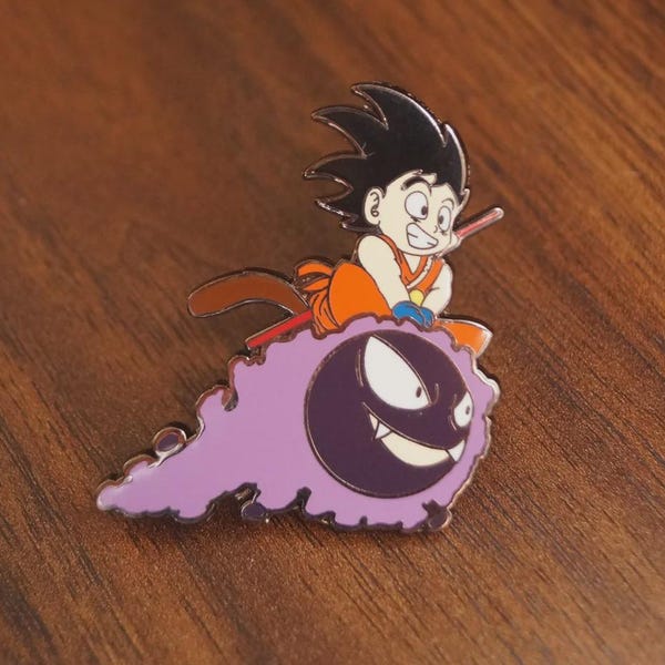 Spilla smaltata Goku Gastly / Mashup di Dragon Ball Z e Pokémon / Mr. Pins