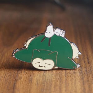 Snoopy & Snorlax Sleepy Enamel Pin - 2" Lapel Pin