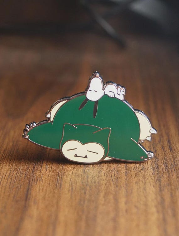 Snoopy & Snorlax Sleepy Enamel Pin - 2" Lapel Pin