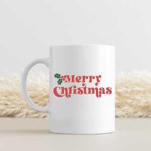 Tazze di Buon Natale, Tazza di Natale di Vischio, Regali di tazze di Natale, Regali di tazze di Natale personalizzate, Tazza di Natale, Tazza di cioccolata calda di Natale (9)