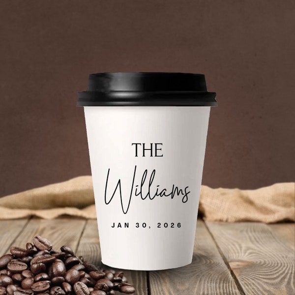 Custom Paper Coffee Cups Wedding Favors, Wedding Coffee Cups, Paper Coffee Cups for Weddings, Personalized Paper Cup as Wedding Favors (139)