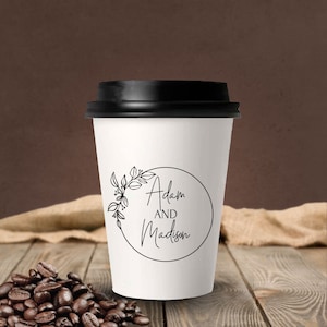 Tazze da caffè per matrimoni, Tazze da caffè di carta per matrimoni, Tazze di carta personalizzate come bomboniere per matrimoni, Tazze da caffè di carta personalizzate per matrimoni (139)