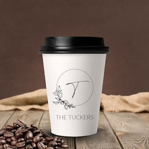 Tazze da caffè di carta personalizzate per bomboniere, Tazze da caffè di carta per matrimoni, Tazze da caffè per matrimoni, Tazze di carta personalizzate come bomboniere (144)