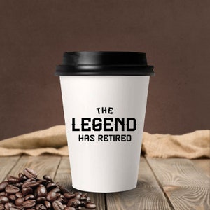 Retirement Party Paper Coffee Cups, Personalized Retirement Coffee Cup Favors, Retirement Party Paper Cup Favors, Customized Paper Cup (250)