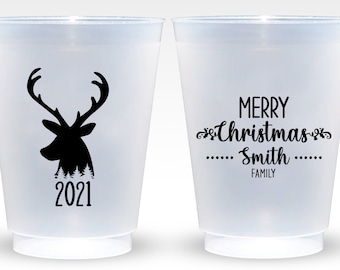 Christmas Party Frosted Cup Favors, Christmas Frosted Cups, Personalized Christmas Frosted Cups, Custom Christmas Frosted Cup Favors (88)