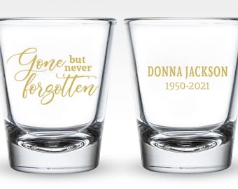 Personalisierte Bevorzugungen Schnapsgläser für Beerdigungen, Gedenkschnapsgläser, In liebevoller Erinnerung Schnapsgläser, personalisiertes Schnapsglas Favor (47)