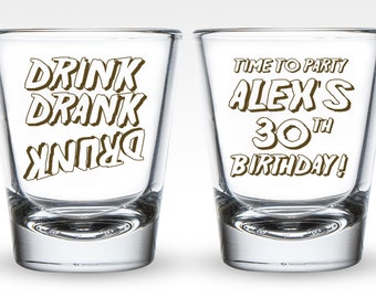 Personalized Favor Birthday Shot Glasses, Time To Party Birthday Shot Glasses, 30th Birthday Shot Glasses, Customized Shot Glass Favors (34)