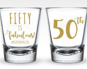 Personalized Birthday Shot Glasses, 50th Birthday Shot Glasses, Shot Glass Birthday Favors, Personalized Birthday Shot Glasses (38)