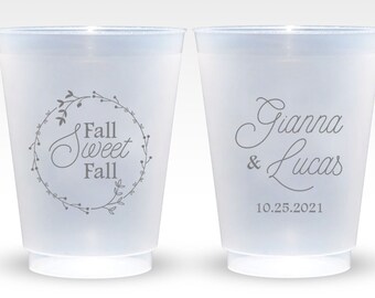 Personalized Wedding Frosted Cups, Frosted Cups as Fall Wedding Favors, Fall Wedding Frosted Cups, Personalized Fall Wedding Cups (53)