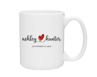 Wedding Mugs, Custom Wedding Mug Gifts, Personalized Couple Mugs, Newly Engaged Mugs, Custom Engagement Gifts, Custom Wedding Gifts (127)