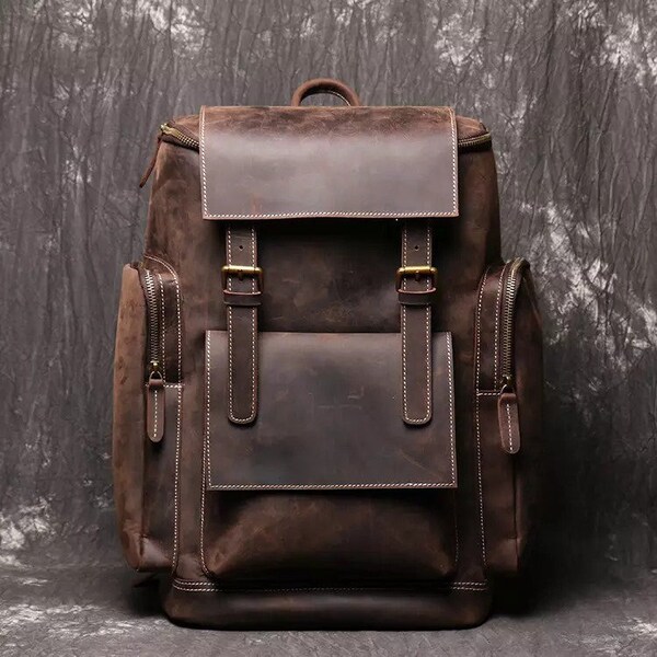 Leather Backpack - Etsy