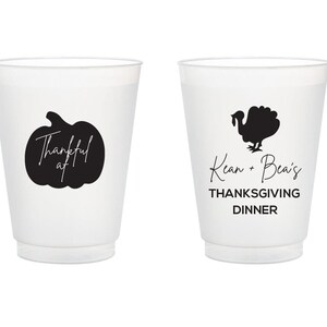 Thanksgiving Dinner Plastic Cups, Thanksgiving Dinner Frosted Cups Favors, Customized Thanksgiving Frosted Cups Favors, Custom Cups (171)