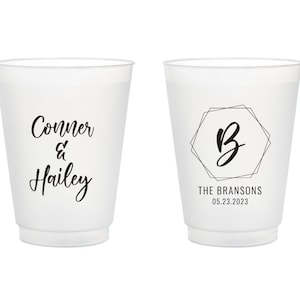 Custom Frosted Cups, Personalized Frosted Cup Wedding Favors, Custom Wedding Frosted Cup, Custom Wedding Beer Cups, Custom Plastic Cup (150)