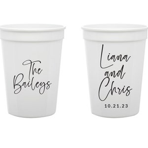 Custom Wedding Plastic Cups, Custom Stadium Cups Wedding Favors, Custom Stadium Cups Favors, Personalized Wedding Stadium Cups Favors (169)