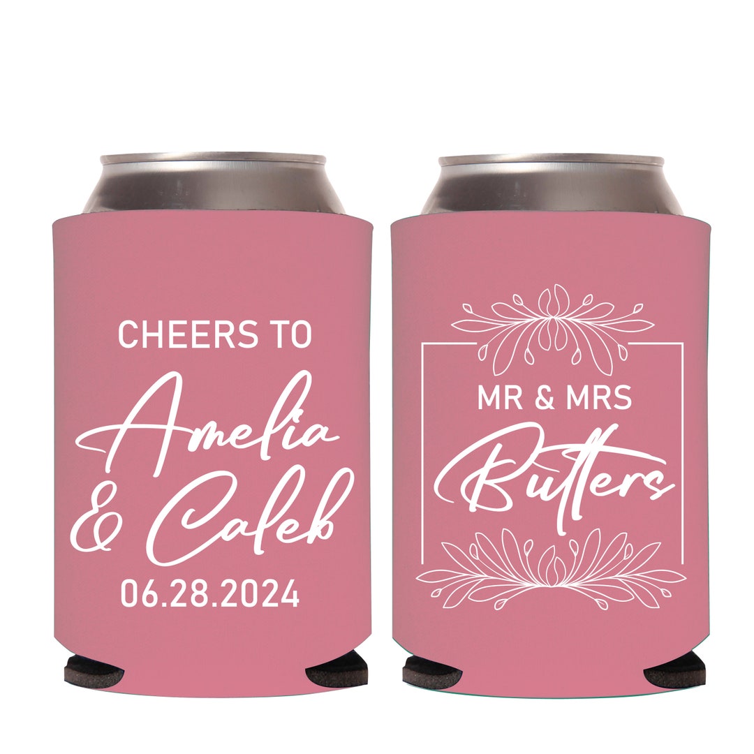 Custom Cheers Can Coolers, Custom Wedding Can Coolers, Personalized