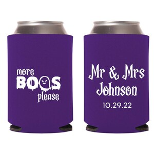 Customized Favor Halloween Can Coolers, Halloween Wedding Can Cooler Favors, Personalized Wedding Can Coolers, Custom Halloween Hugger (165)