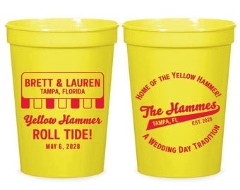 Custom Personalized Wedding Stadium Cups, Say I Do Favors, Reception Party