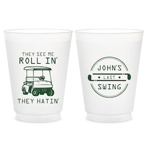 Customized Frosted Cup Favors, Personalized Bachelor Party Frosted Cup Favor, Par Tee Frosted Cup Favor, Bachelor Party Plastic Cups (189)