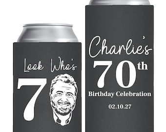 Custom 70th Birthday Can Cooler, 70th Birthday Can Cooler Favors, Personalized 70th Birthday Can Cooler Favor, Personalized Can Cooler (259)