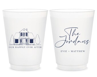 Our Happily Ever After Frosted Cups, Customized Wedding Frosted Cup Favors, Custom Wedding Frosted Cup, Custom Photo Frosted Cup Favor (304)