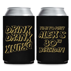 Customized Favors Birthday Can Coolers, Time To Party Can Coolers, 30th Birthday Coolers, Personalized 30th Birthday Can Cooler Favors (34)