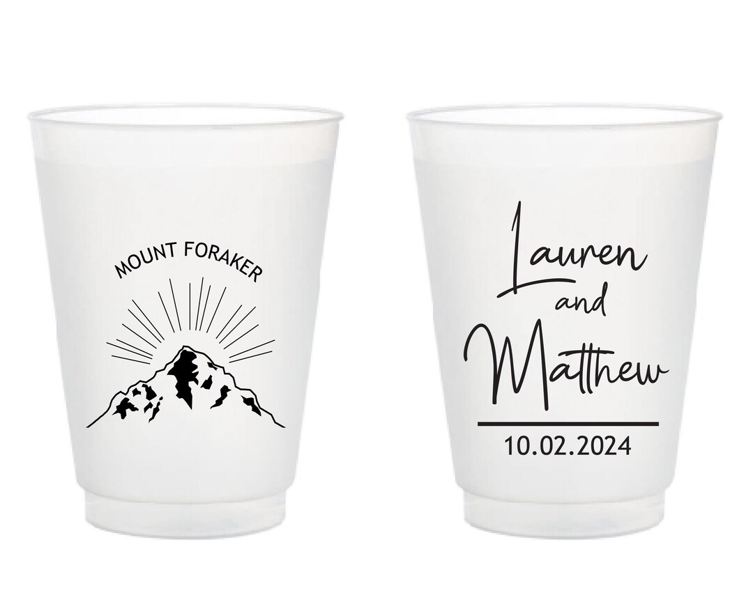 Wedding Frosted Cups Favors, Custom Wedding Venue Frosted Cups, Frosted ...