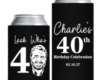 Benutzerdefinierter Dosenkühler zum 40. Geburtstag, Dosenkühler zum 40. Geburtstag, individueller Dosenkühler zum 40. Geburtstag (259)