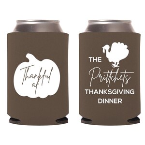 Customized Thanksgiving Can Coolers, Thanksgiving Can Coolers, Thanksgiving Party Can Cooler Favors, Custom Thanksgiving Beer Huggers (170)