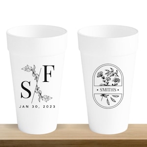 Bicchieri di schiuma personalizzati, bomboniere per matrimonio, regalo di tazze di schiuma da 20 once personalizzate come bomboniere per matrimonio, bomboniere per matrimonio con tazze di schiuma, tazze di schiuma per matrimonio (140)