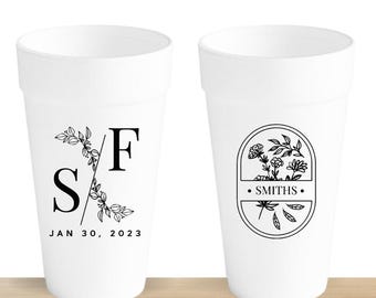Custom Foam Cups, Wedding Favor Foam Cup Gift, 20oz Personalized Foam Cups as Wedding Favor, Foam Cup Wedding Favors, Wedding Foam Cup (140)