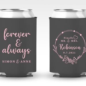 Personalized Can Coolers, Wedding Can Coolers, Custom Wedding Can Coolers, Personalized Wedding Cooler, Wedding Beer Hugger Favors (3)