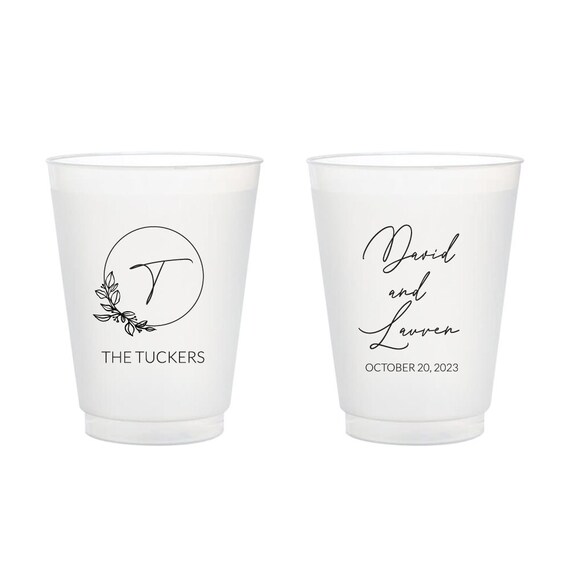 Custom Plastic Cups Wedding Favors Custom Wedding Plastic Etsy