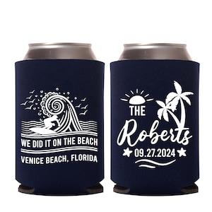 Personalized Wedding Can Coolers, Customized  Wedding Beer Hugger as Favors, Personalized Can Coolers as Wedding Favors (199)