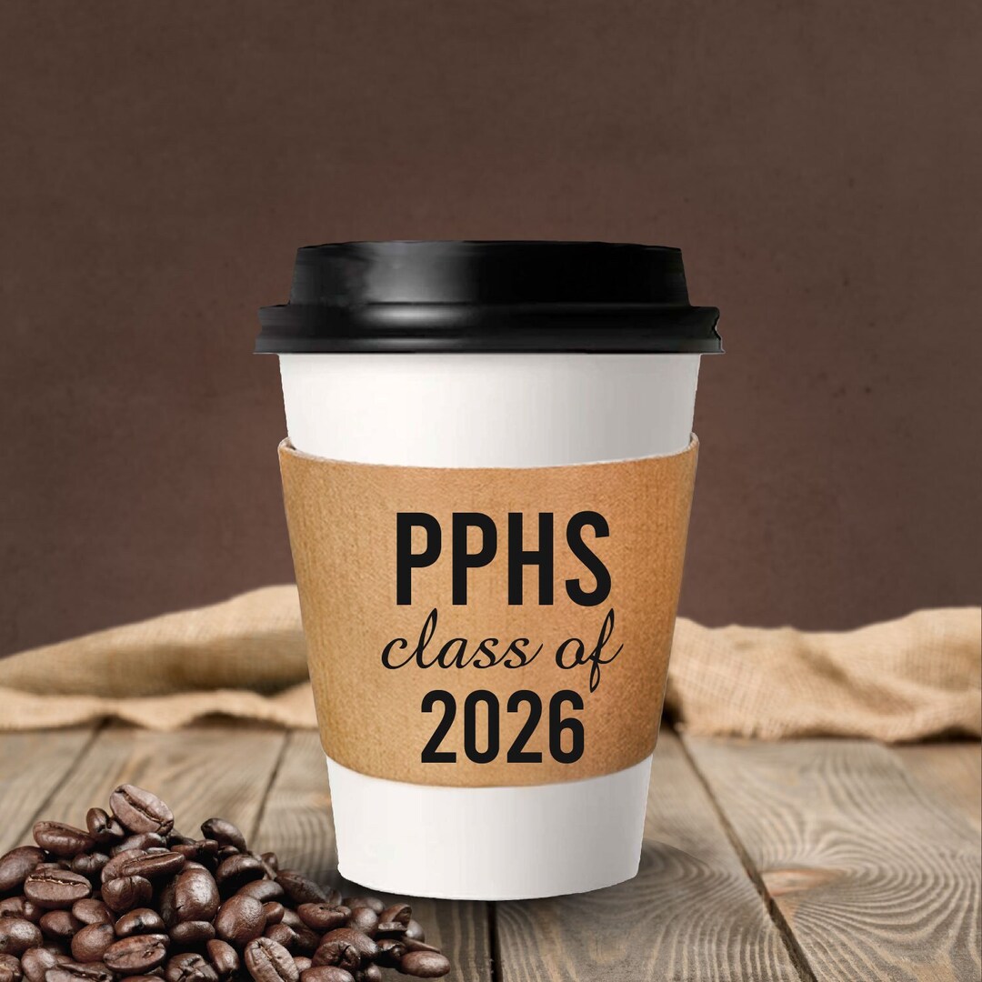 Personalized Graduation Party Coffee Cup Sleeves, Customized Paper ...