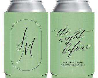 Recuerdos de boda: enfriadores de latas para la noche anterior, enfriadores de latas personalizados para bodas, enfriadores de latas a medida, recuerdos de boda, enfriador de latas para recuerdos de boda (323)