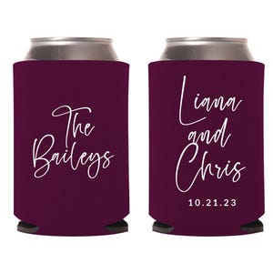 Custom Wedding Can Coolers, Can Cooler Wedding Favors, Custom Can Cooler Favors, Personalized Wedding Can Cooler Favors, Beer Huggers (169)