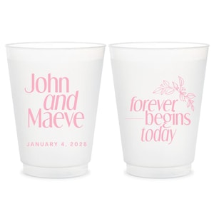 Personalized Favor Frosted Cups, Wedding Frosted Cups, Custom Frosted Cups Wedding Favors, Custom Wedding Frosted Cups, Plastic Cups (142)