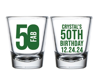 Copos de Shot para Aniversário de 50 Anos - Lembrancinhas, Copos de Shot Personalizados para Aniversário de 50 Anos, Copos de Shot de Aniversário Personalizados (286)