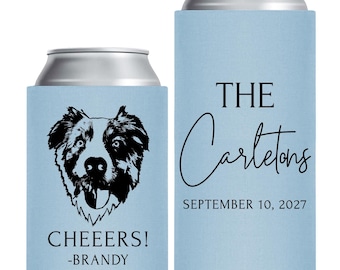Pet Wedding Can Cooler Favors, Dog Wedding Favors, Custom Cat Wedding Favors, Personalized Fur Baby Wedding Can Coolers, Bulk (249)