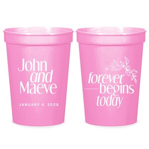 Personalized Favor Stadium Cups, Wedding Stadium Cups, Wedding Plastic Cups, Wedding Beer Cups, Custom Wedding Favors, Custom Cups (142)