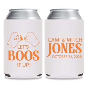Customized Favor Halloween Wedding Can Coolers, Halloween Can Cooler Favors, Halloween Wedding Can Coolers, Custom Halloween Huggers (161)