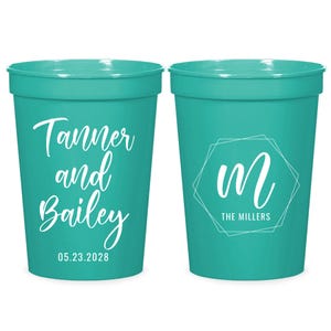 Wedding Stadium Cups, Wedding Plastic Cups, 16oz Wedding Beer Cup, Custom Wedding Stadium Cup Favor, Custom Stadium Cup Wedding Favors (151)