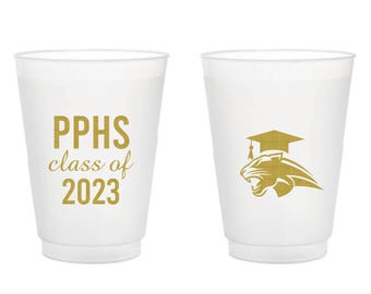 Custom Graduation Frosted Cups, Personalized Graduation Cups, Custom Frosted Cups as Favor, Personalized Frosted Cups For Graduation (217)